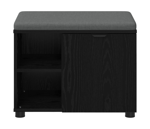 Zāles Sols Ar Spilvenu Melns Ozolkoks 60 X 38 X 46 Cm Vidaxl