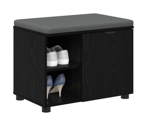 Zāles Sols Ar Spilvenu Melns Ozolkoks 60 X 38 X 46 Cm Vidaxl