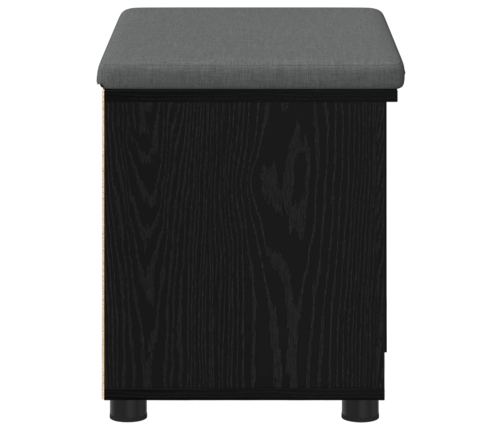 Zāles Sols Ar Spilvenu Melns Ozolkoks 60 X 38 X 46 Cm Vidaxl