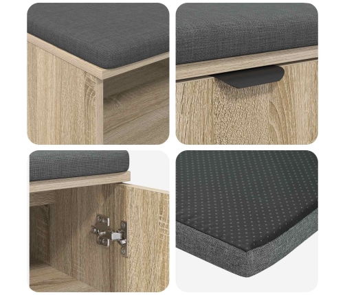 Zāles Sols Ar Spilvenu Sonoma Ozols 60 X 38 X 46 Cm Vidaxl