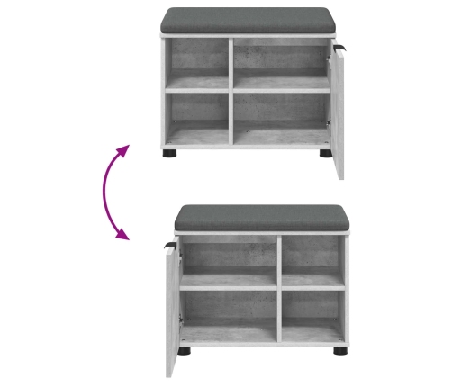 Zāles Sols Ar Spilvenu Betona Pelēks 60 X 38 X 46 Cm Vidaxl