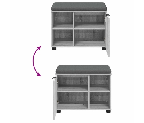 Zāles Sols Ar Spilvenu Pelēks Sonoma 60 X 38 X 46 Cm Vidaxl