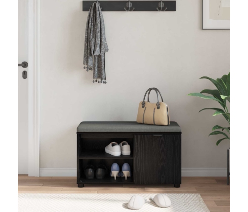 Zāles Sols Ar Spilvenu Melns Ozolkoks 80 X 38 X 46 Cm Vidaxl