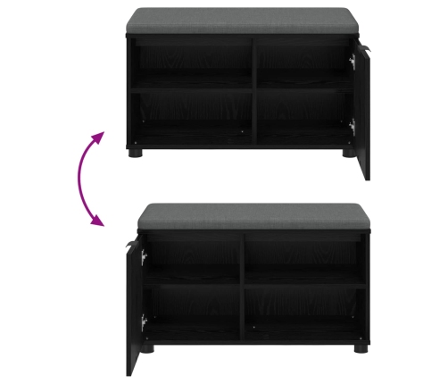 Zāles Sols Ar Spilvenu Melns Ozolkoks 80 X 38 X 46 Cm Vidaxl