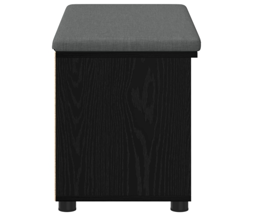 Zāles Sols Ar Spilvenu Melns Ozolkoks 80 X 38 X 46 Cm Vidaxl