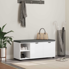 Zāles Sols Ar Spilvenu Vienkrāsains Balts 100 X 38 X 46 Cm Vidaxl