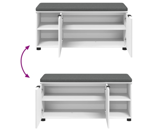 Zāles Sols Ar Spilvenu Vienkrāsains Balts 100 X 38 X 46 Cm Vidaxl