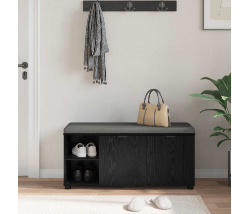 Zāles Sols Ar Spilvenu Melns Ozolkoks 100 X 38 X 46 Cm Vidaxl