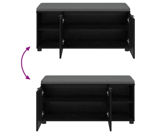 Zāles Sols Ar Spilvenu Melns Ozolkoks 100 X 38 X 46 Cm Vidaxl