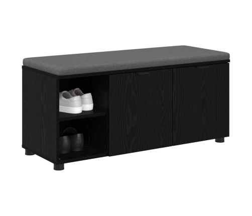 Zāles Sols Ar Spilvenu Melns Ozolkoks 100 X 38 X 46 Cm Vidaxl