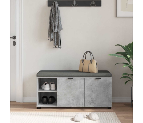 Zāles Sols Ar Spilvenu Betona Pelēks 100 X 38 X 46 Cm Vidaxl