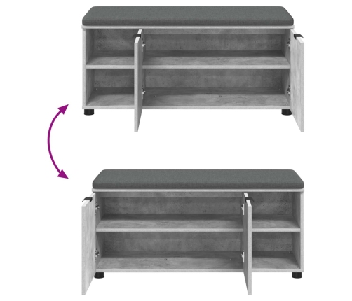 Zāles Sols Ar Spilvenu Betona Pelēks 100 X 38 X 46 Cm Vidaxl