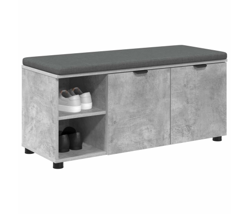 Zāles Sols Ar Spilvenu Betona Pelēks 100 X 38 X 46 Cm Vidaxl