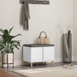 Zāles Sols Ar Spilvenu Ar Uzglabāšanu Balts 60 X 38 X 46 Cm Vidaxl