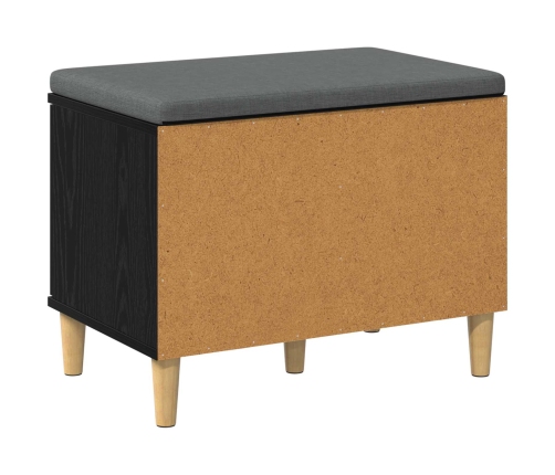 Zāles Sols Ar Spilvenu Ar Durvīm Melns Ozolkoks 60 X 38 X 46 Cm Vidaxl