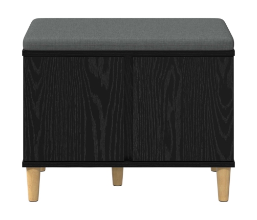 Zāles Sols Ar Spilvenu Ar Durvīm Melns Ozolkoks 60 X 38 X 46 Cm Vidaxl