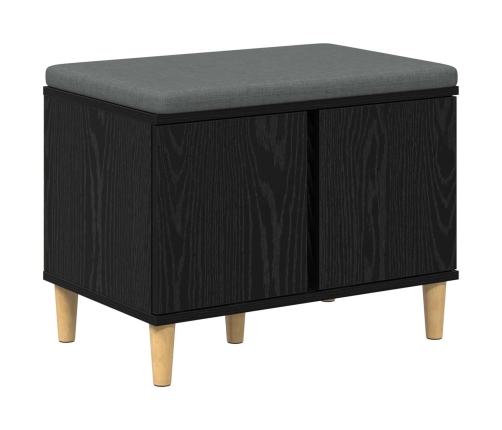 Zāles Sols Ar Spilvenu Ar Durvīm Melns Ozolkoks 60 X 38 X 46 Cm Vidaxl