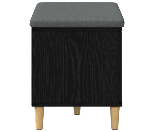 Zāles Sols Ar Spilvenu Ar Durvīm Melns Ozolkoks 60 X 38 X 46 Cm Vidaxl