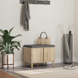 Zāles Sols Ar Spilvenu Ar Durvīm Sonoma Ozols 60 X 38 X 46 Cm Vidaxl