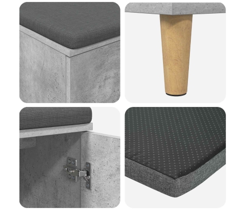 Zāles Sols Ar Spilvenu Ar Durvīm Betona Pelēks 60 X 38 X 46 Cm Vidaxl