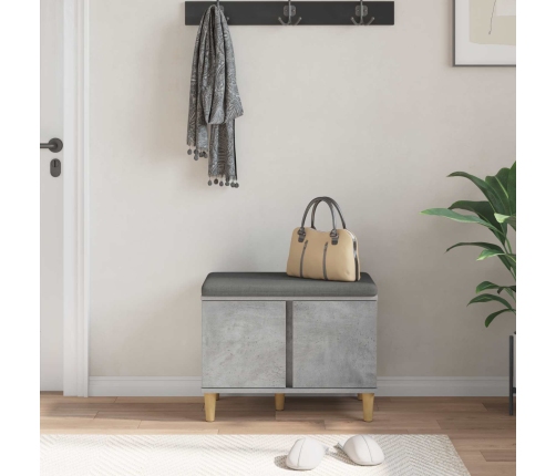 Zāles Sols Ar Spilvenu Ar Durvīm Betona Pelēks 60 X 38 X 46 Cm Vidaxl