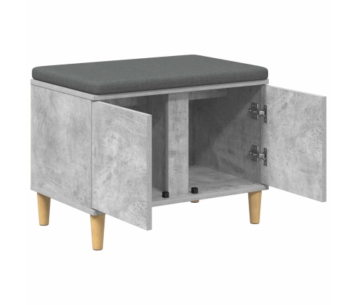 Zāles Sols Ar Spilvenu Ar Durvīm Betona Pelēks 60 X 38 X 46 Cm Vidaxl