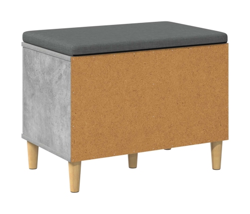 Zāles Sols Ar Spilvenu Ar Durvīm Betona Pelēks 60 X 38 X 46 Cm Vidaxl