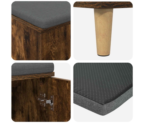 Zāles Sols Ar Spilvenu Ar Durvīm Dūmaka Ozols 60 X 38 X 46 Cm Vidaxl