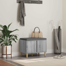 Zāles Sols Ar Spilvenu Ar Durvīm Pelēks Sonoma 60 X 38 X 46 Cm Vidaxl