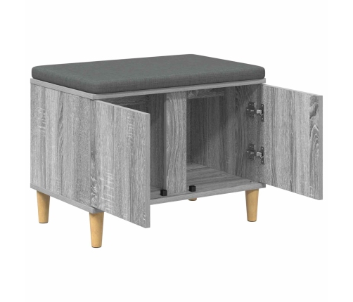 Zāles Sols Ar Spilvenu Ar Durvīm Pelēks Sonoma 60 X 38 X 46 Cm Vidaxl