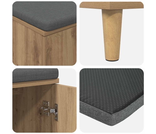 Zāles Sols Ar Spilvenu Ar Durvīm Artisānā Ozols 60 X 38 X 46 Cm Vidaxl