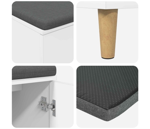 Zāles Sols Ar Spilvenu Ar Uzglabāšanu Balts 60 X 38 X 46 Cm Vidaxl