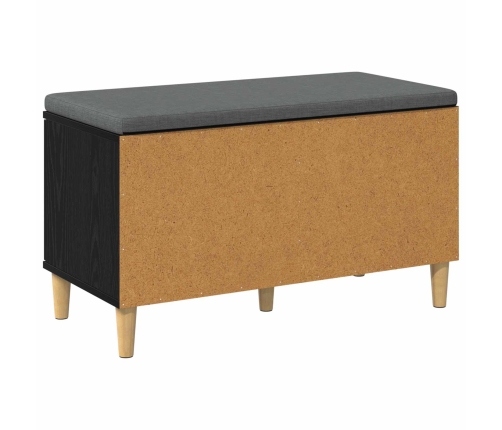 Zāles Sols Ar Spilvenu Ar Durvīm Melns Ozolkoks 60 X 38 X 46 Cm Vidaxl