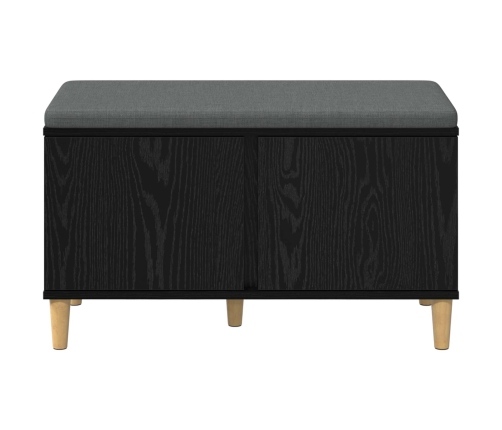 Zāles Sols Ar Spilvenu Ar Durvīm Melns Ozolkoks 60 X 38 X 46 Cm Vidaxl