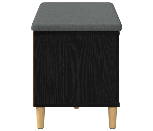 Zāles Sols Ar Spilvenu Ar Durvīm Melns Ozolkoks 60 X 38 X 46 Cm Vidaxl