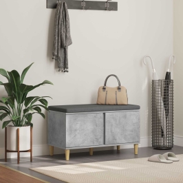 Zāles Sols Ar Spilvenu Ar Durvīm Betona Pelēks 60 X 38 X 46 Cm Vidaxl