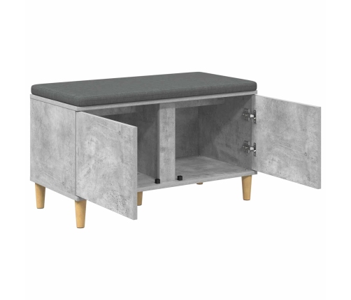 Zāles Sols Ar Spilvenu Ar Durvīm Betona Pelēks 60 X 38 X 46 Cm Vidaxl