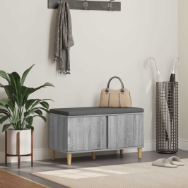 Zāles Sols Ar Spilvenu Ar Durvīm Pelēks Sonoma 60 X 38 X 46 Cm Vidaxl