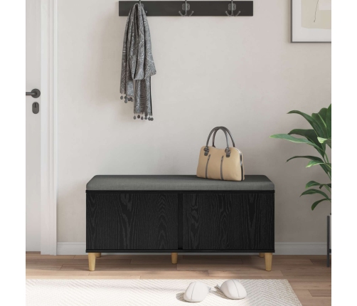 Zāles Sols Ar Spilvenu Ar Durvīm Melns Ozolkoks 60 X 38 X 46 Cm Vidaxl