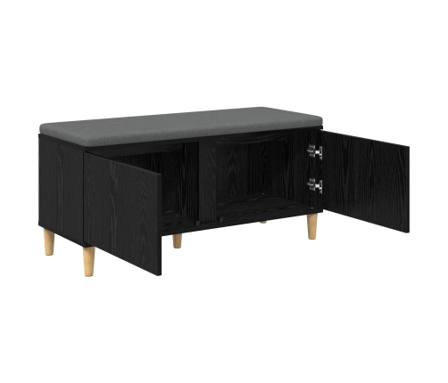 Zāles Sols Ar Spilvenu Ar Durvīm Melns Ozolkoks 60 X 38 X 46 Cm Vidaxl