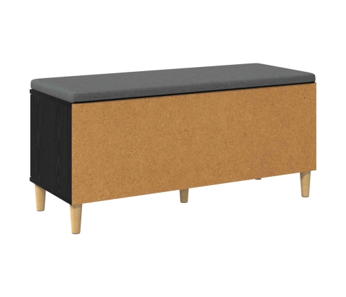 Zāles Sols Ar Spilvenu Ar Durvīm Melns Ozolkoks 60 X 38 X 46 Cm Vidaxl