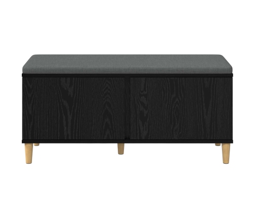 Zāles Sols Ar Spilvenu Ar Durvīm Melns Ozolkoks 60 X 38 X 46 Cm Vidaxl