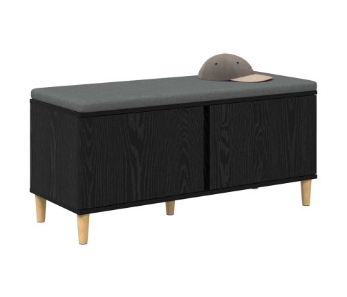 Zāles Sols Ar Spilvenu Ar Durvīm Melns Ozolkoks 60 X 38 X 46 Cm Vidaxl