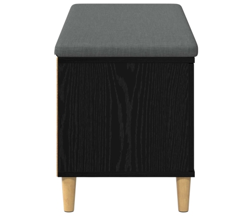 Zāles Sols Ar Spilvenu Ar Durvīm Melns Ozolkoks 60 X 38 X 46 Cm Vidaxl