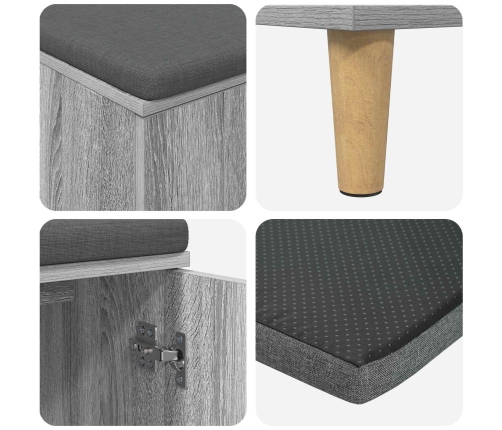 Zāles Sols Ar Spilvenu Ar Durvīm Pelēks Sonoma 60 X 38 X 46 Cm Vidaxl