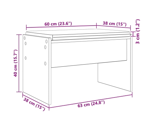Zāles Sols Ar Spilvenu Vecs Koks 63 X 38 X 40 Cm Vidaxl