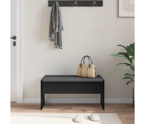 Zāles Sols Ar Spilvenu Melns Ozolkoks 83 X 38 X 40 Cm Vidaxl