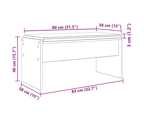 Zāles Sols Ar Spilvenu Artisānā Ozols 83 X 38 X 40 Cm Vidaxl