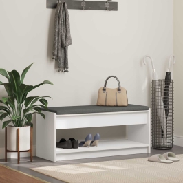 Zāles Sols Ar Spilvenu Ar Plauktu Balts 103 X 38 X 45 Cm Vidaxl