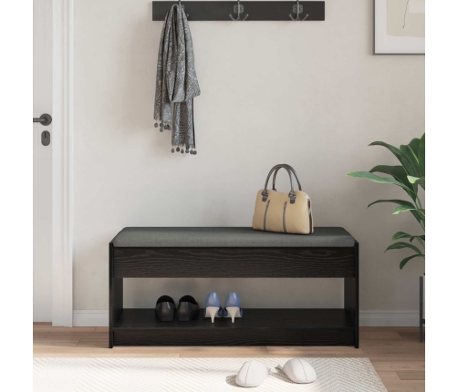 Zāles Sols Ar Spilvenu Melns Ozolkoks 103 X 38 X 45 Cm Vidaxl